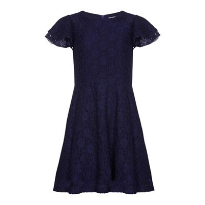 Yumi Girl Blue Lace Dress With Sequins